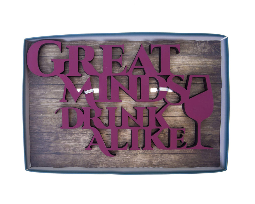 Boxer Gifts: Great Minds Drink Alike Wooden Plaque Sign
