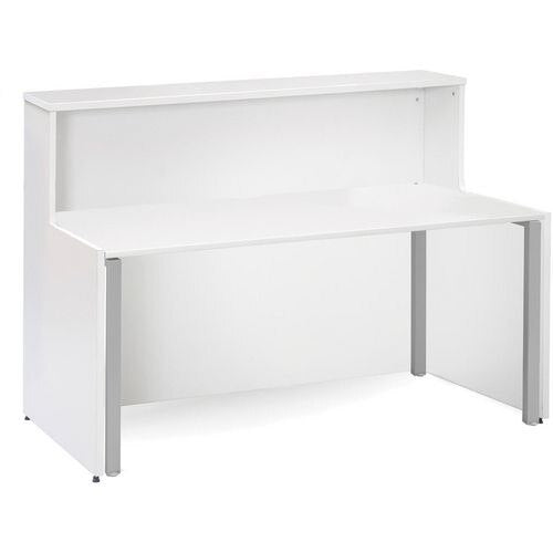 Dams International Rectangular Reception Desk with White Melamine Top and White Frame Adapt 1662 x 890 x 1125mm