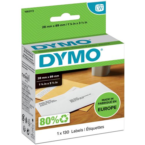 DYMO Address Labels 1983173 Black on White 28 x 89 mm