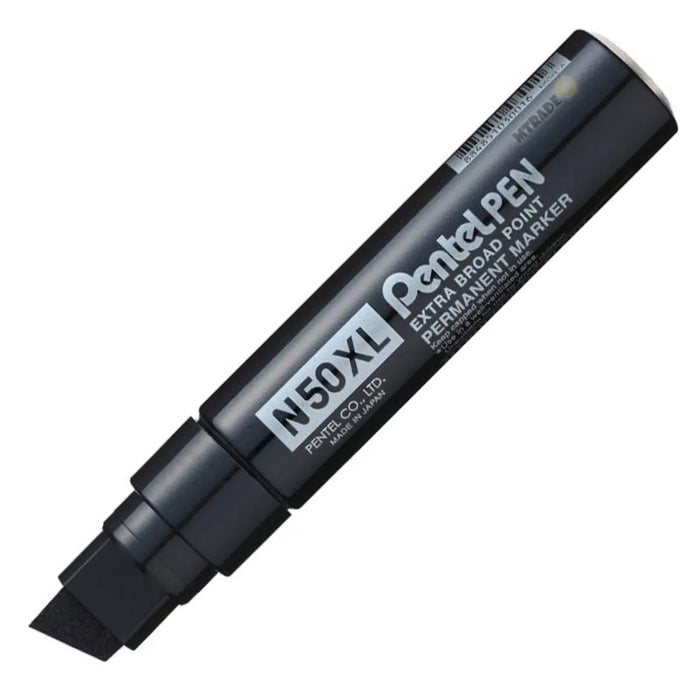 Pentel N50XL-A Chisel Tip Permanent Marker - Black (Pack of 6)