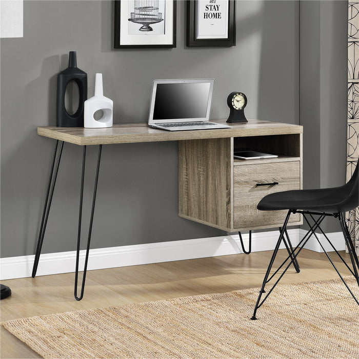 Alphason Home Office Desk 9658096PCOM Distressed Grey Oak, Sonoma Oak 1,143 x 495 x 714 mm
