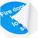 Mandatory Sign Fire Door Keep Locked Vinyl Blue, White 10 x 10 cm