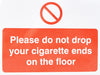 Prohibition Sign Cigarette Ends Vinyl 15 x 20 cm
