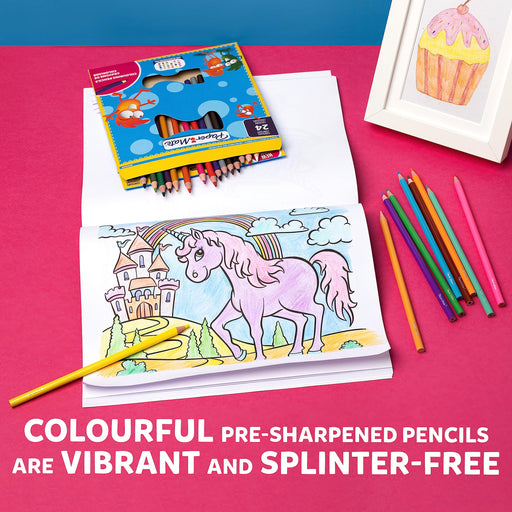 Paper Mate Childrens Colouring Pencils Pre-Sharpened Coloured Pencils Assorted Colours (Pack 12) 2166490