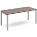 Dams International Rectangular Starter Unit Single Desk with Walnut Melamine Top and Silver Frame 4 Legs Connex 1600 x 800 x 725mm