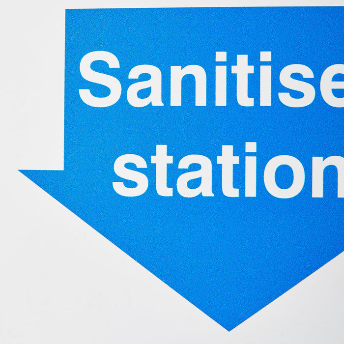 Health and Safety Sign Sanitiser Station Plastic Blue, White 20 x 15 cm
