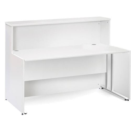 Dams International Rectangular Reception Desk with White Melamine Top and White Frame Maestro 25 1662 x 890 x 1125mm