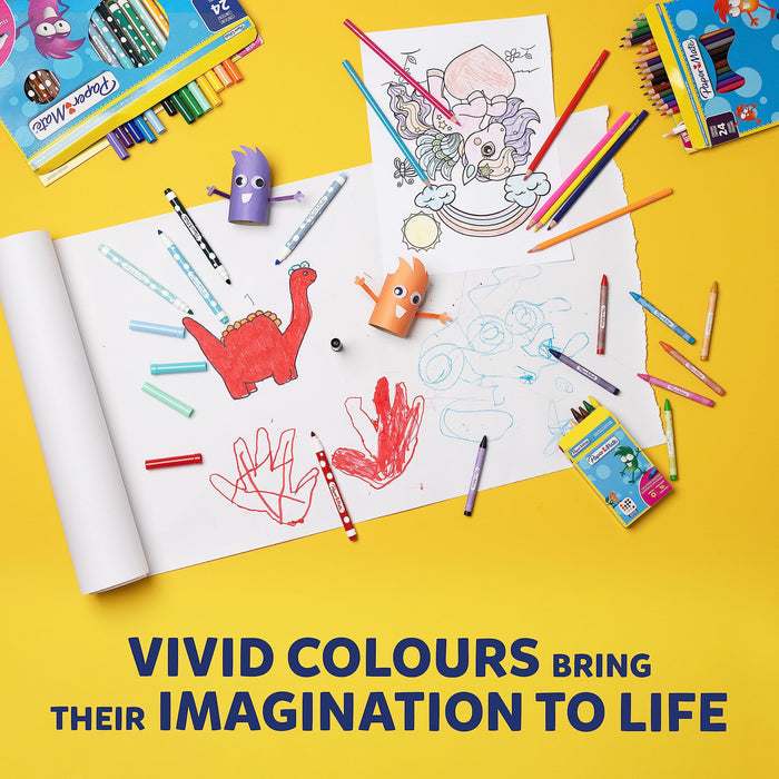 Paper Mate Childrens Colouring Pencils Pre-Sharpened Coloured Pencils Assorted Colours (Pack 12) 2166490