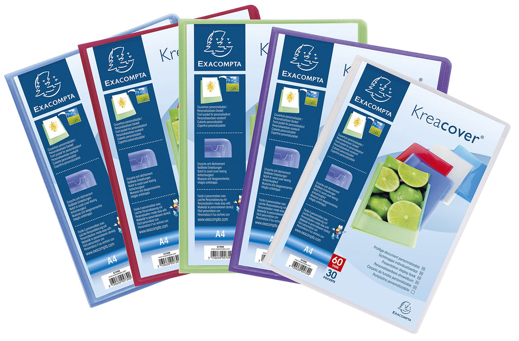 Exacompta Display Book Kreacover 5799E A4 Assorted 100 Pockets Pack of 8