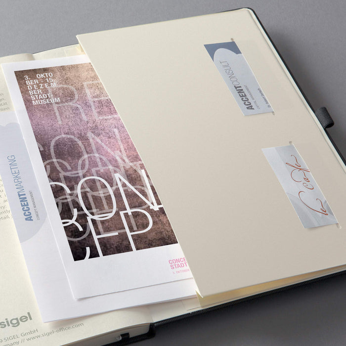Sigel Conceptum Appointment Diary A4+ Day To Page 2024 Hard Cover Softwave Surface With Elastic Fastener And Pen Loop Black - C2404