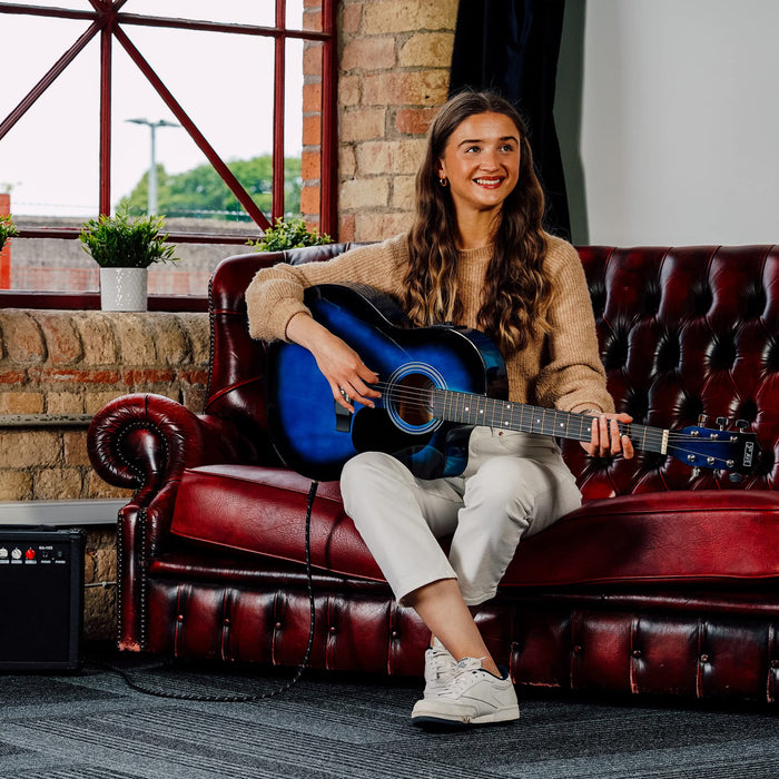 3rd Avenue Electro-Acoustic Guitar Blueburst Set