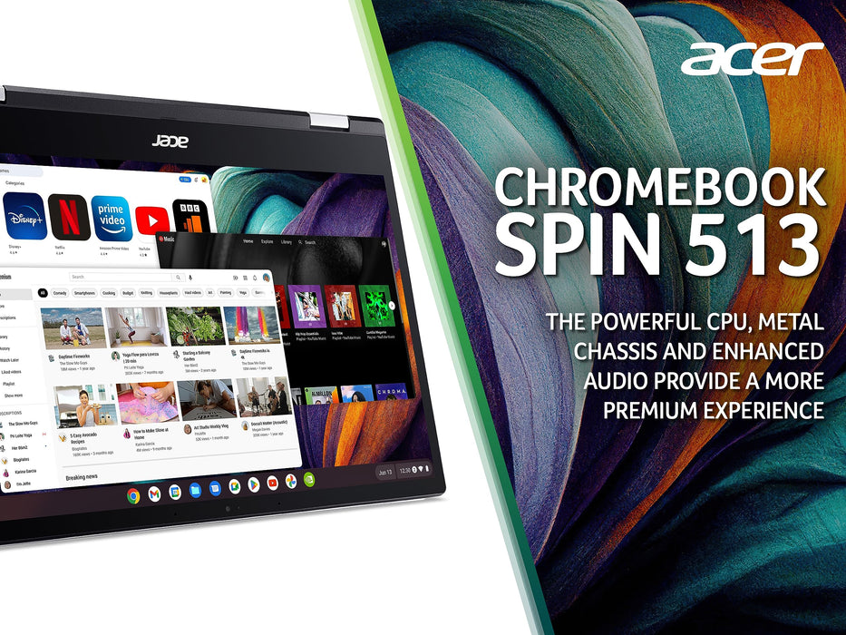 Acer Chromebook Spin 513 CP513-1H 13.3 Inch Touchscreen Qualcomm Snapdragon SC7180 4GB RAM 64GB eMMC Chrome OS