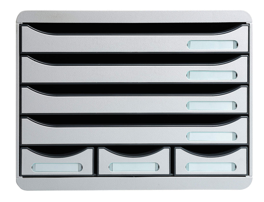 Exacompta Drawer Unit with 7 Drawers Store-Box Mini Plastic Light Grey 35.5 x 27 x 27.1 cm