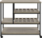 Dorel Multi-Purpose Service Trolley with 4 Shelves Distressed Grey Oak MDF Black Frame 914 x 432 x 861mm