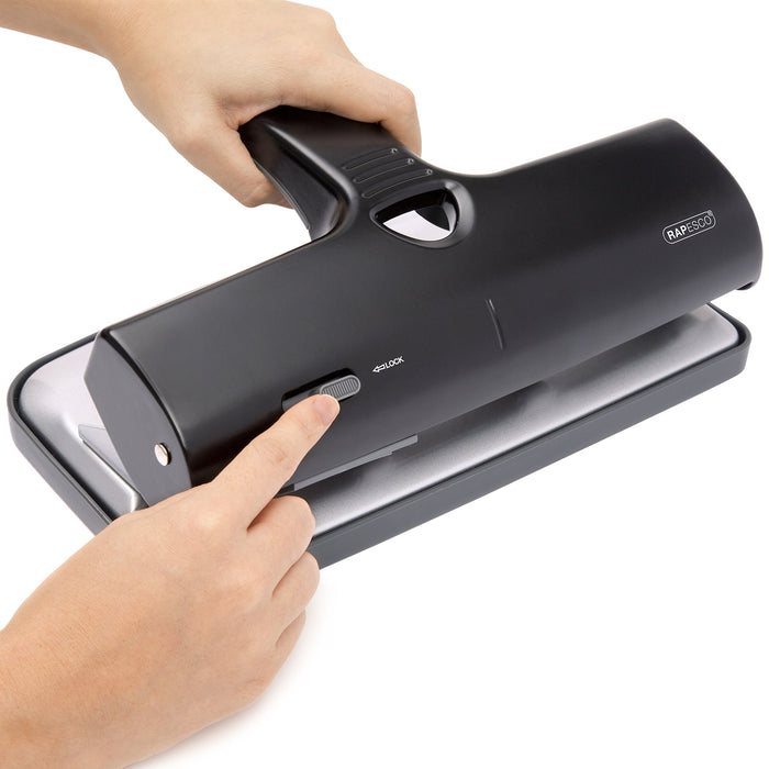 Rapesco Hole Punch Aluminium 40 Sheets 1293 Black, Silver