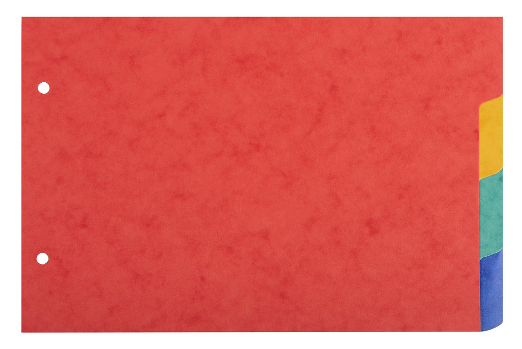 Exacompta Dividers A5 Assorted Multicolour 4 Part Mottled Pressboard 2 Holes 804E Pack of 10