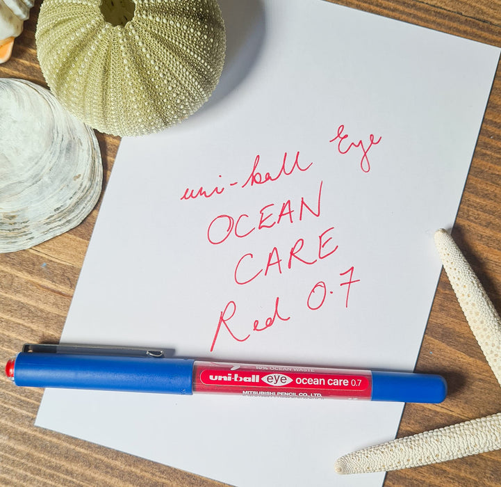 uni-ball Eye Fine UB-157ROP Ocean Care Liquid Ink Rollerball Pen 0.7mm Tip 0.5mm Line Red (Pack 12) - 299297000