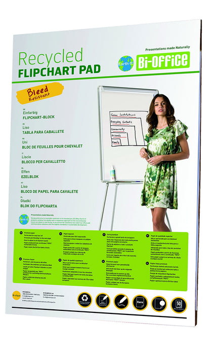 Bi-Office Earth Flipchart Pad Euro 50 Plain 50 Sheets Pack of 5
