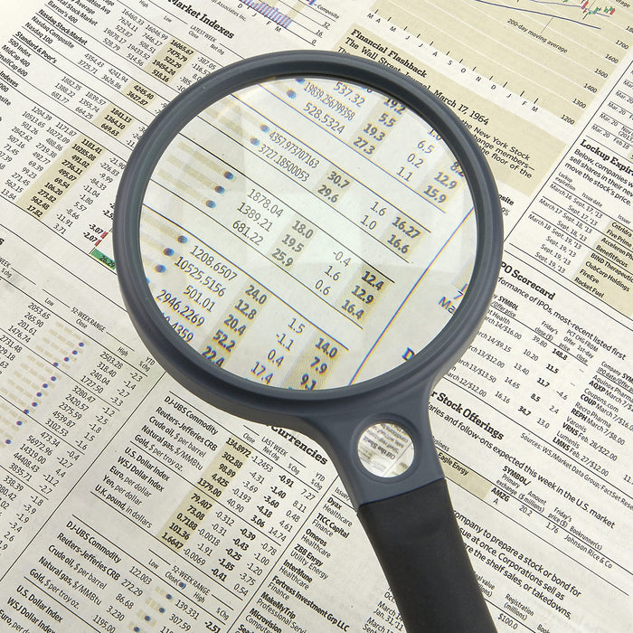 Carson Handheld Magnifying Glass SG-10 SureGrip Black & Grey 96 mm