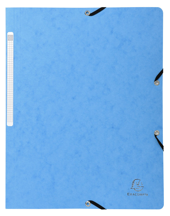Exacompta Elasticated Folder 5569E Turquoise Molted Pressboard 24 x 32 cm Pack of 25