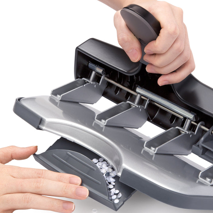 Rapesco Hole Punch Aluminium 40 Sheets 1293 Black, Silver