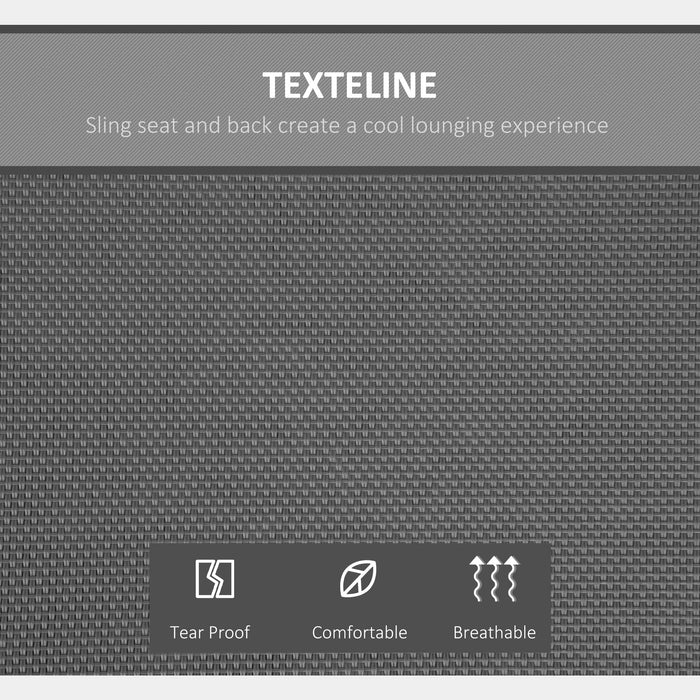 OutSunny Bench Steel, PL (Polyester), Texteline Dark Grey 1,100 x 1,500 x 1,700 mm