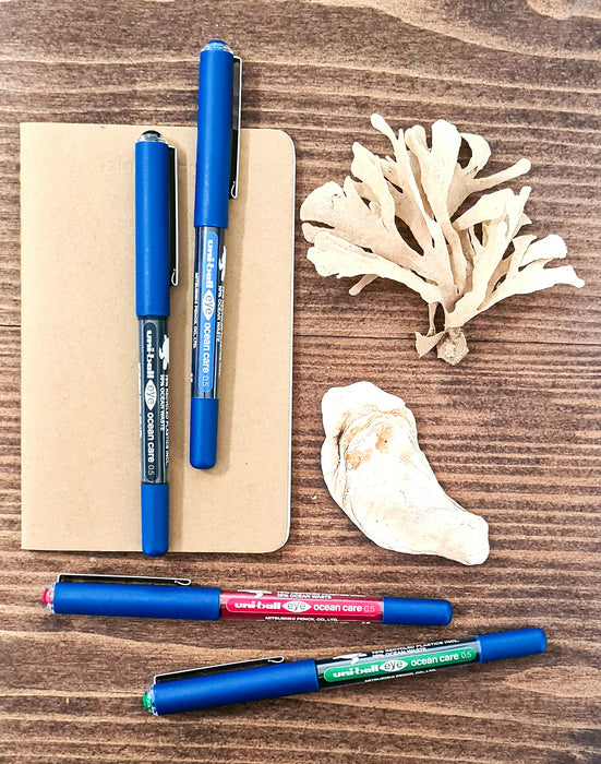 uni-ball Eye Micro UB-150ROP Ocean Care Liquid Ink Rollerball Pen 0.5mm Tip 0.3mm Line Green (Pack 12) - 299289000