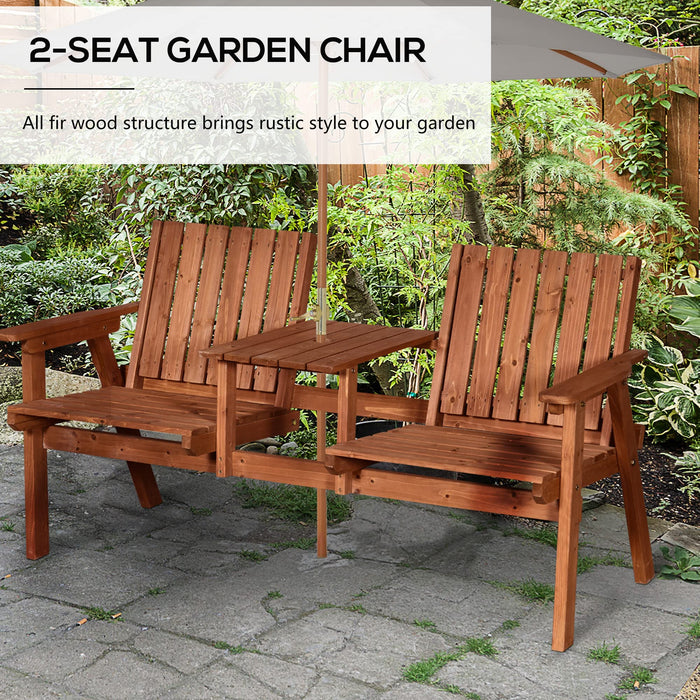 OutSunny Garden Bench Fir Orange 700 x 830 mm Set of 2
