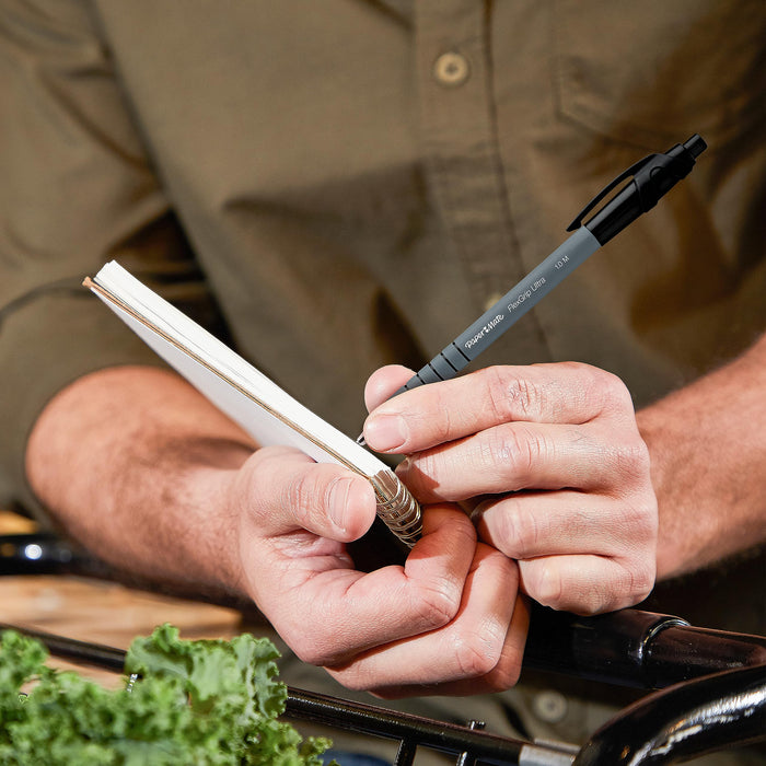 PaperMate FlexGrip Ultra Retractable Ballpoint Pen 0.5 mm Blue Pack of 5