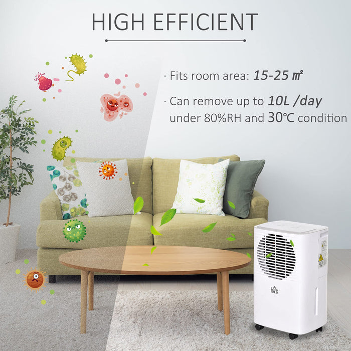 HOMCOM Portable Dehumidifier with Display Timer Setting 10 L