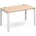 Rectangular Straight Single Desk with Beech Coloured Melamine & Steel Top and White Frame 4 Legs Connex 1200 x 800 x 725 mm