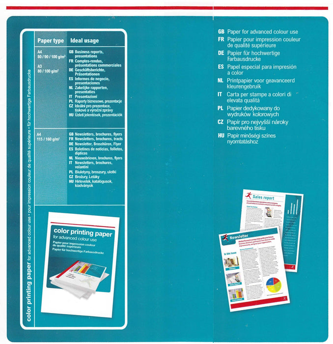 Office Depot Colour Printing A4 Printer Paper White 100 gsm Smooth 500 Sheets