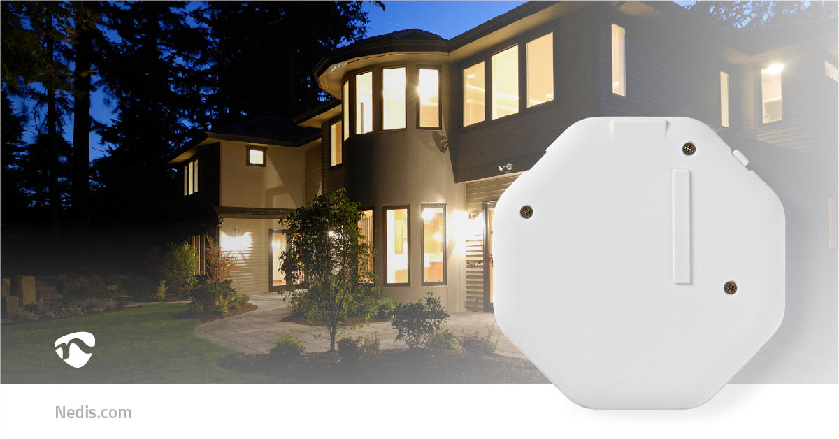 Nedis Glass Break Alarm - Triggered by: Vibration, Battery Powered, 2x CR2032, 85 dB - White