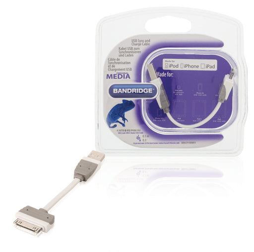 Bandridge Sync and Charge Cable Apple Dock 30-pin - USB-A Male 0.10 m White