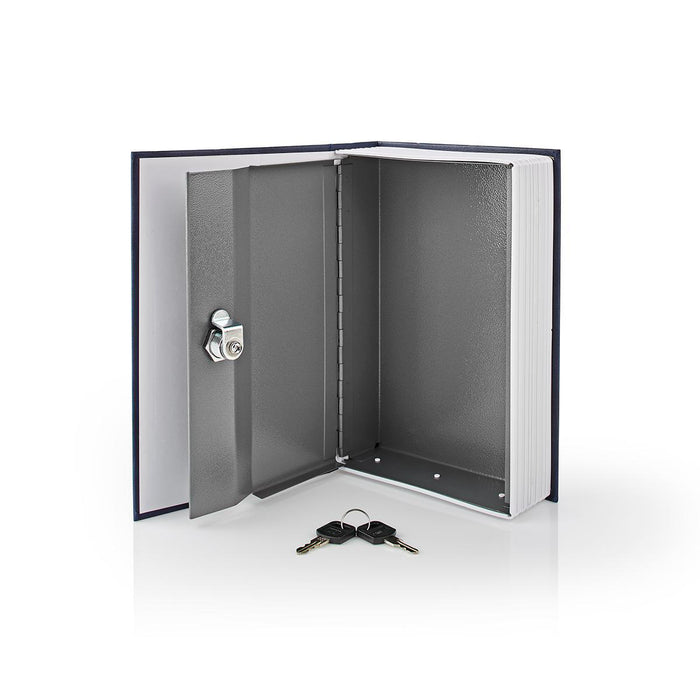 Nedis Vault - Book Safe, Key Lock, Indoor, 2 Keys Included - Blue / Silver