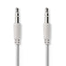 Nedis Stereo Audio Cable - 3.5 mm Male, 3.5 mm Male, Nickel Plated, Round - White