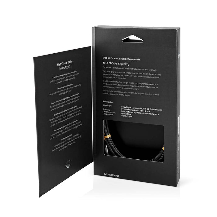 Nedis Optical Audio Cable - TosLink Male, TosLink Male, 2.00 m, Gun Metal Grey - Cover Window Box