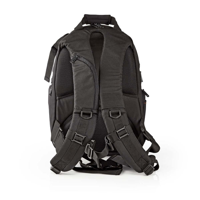 Nedis Camera Bag - Backpack, Water-repellent, 150 mm, Total number of compartments: 16 - Black / Orange
