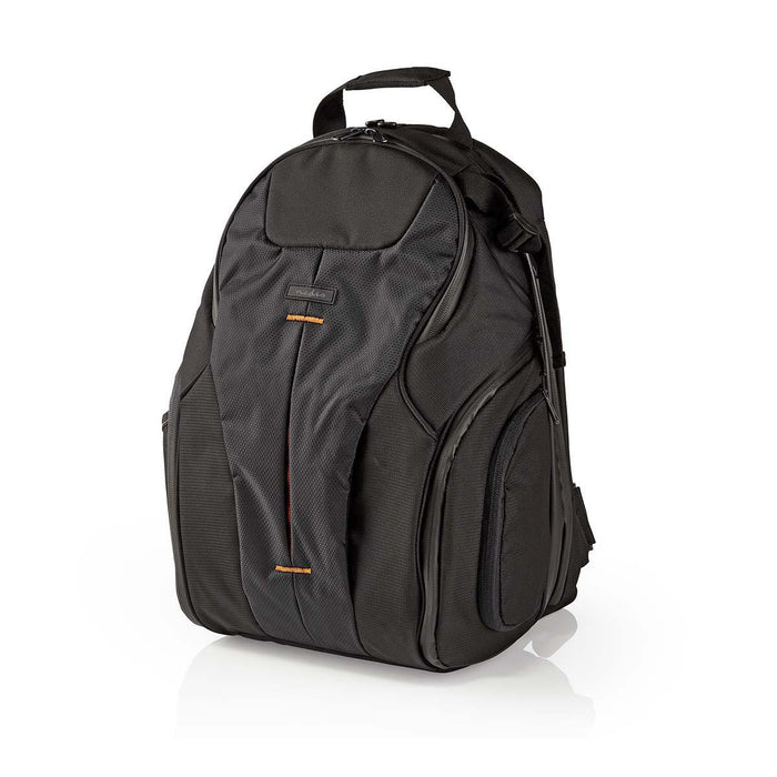 Nedis Camera Bag - Backpack, Water-repellent, 150 mm, Total number of compartments: 16 - Black / Orange