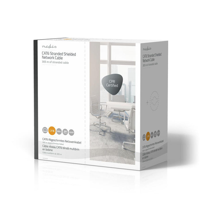 Nedis Network Cable Roll - CAT6, Stranded, F/UTP, Grey - Gift Box