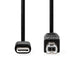 Nedis USB Cable - USB 2.0, USB-C Male, USB-B Male, Black - Box