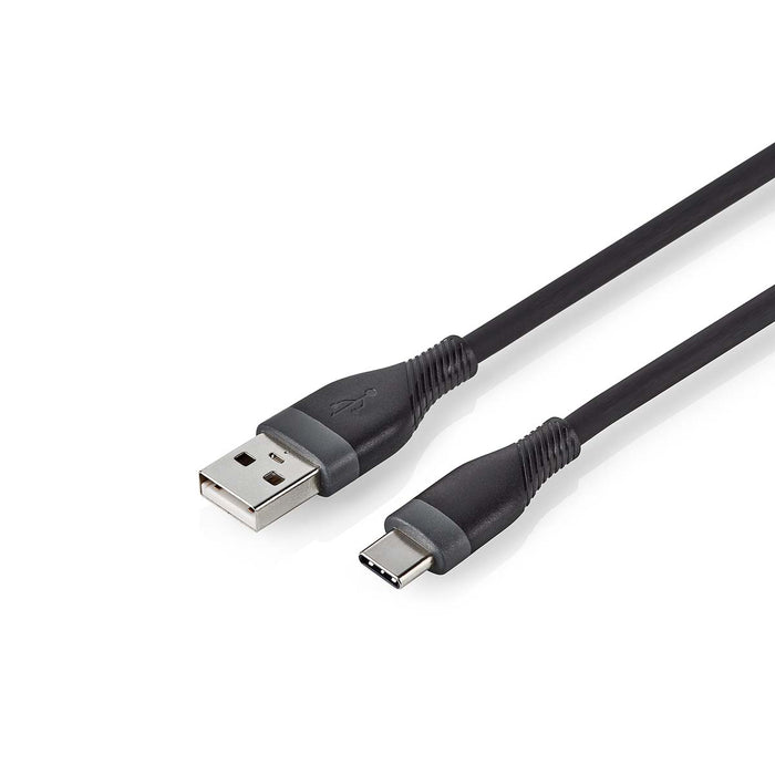 Nedis USB Cable - USB 2.0, USB-A Male, USB-C Male, Black - Box