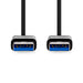 Nedis USB Cable - USB 3.2 Gen 1, USB-A Male, USB-A Male, Black - Box