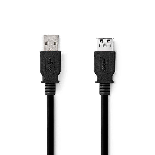 Nedis USB Cable - USB 3.2 Gen 1, USB-A Male, USB-A Female, Black - Label