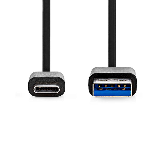 Nedis USB Cable - USB 3.2 Gen 1, USB-A Male, USB-C Male, Black - Envelope