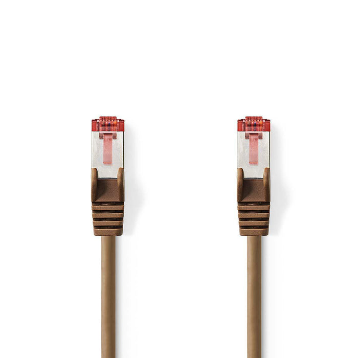 Nedis CAT6 Cable - RJ45 Male, RJ45 Male, S/FTP, Brown - Polybag