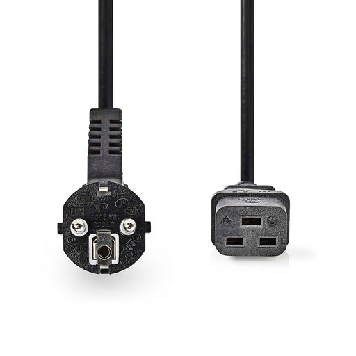 Nedis Power Cable - Plug with earth contact male, IEC-320-C19, Angled, Black - Box