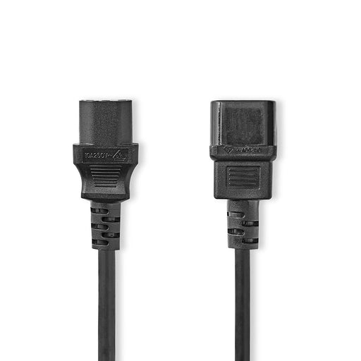 Nedis Power Cable - IEC-320-C14, IEC-320-C13, Straight, Black - Label
