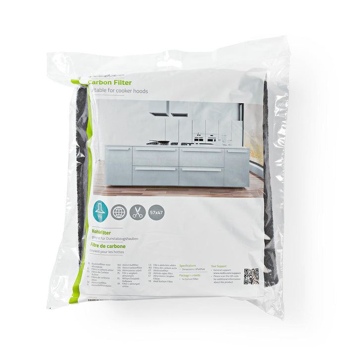Nedis Cooker Hood Carbon Filter - Compatible with: Universal - Replacement indicator - Cuttable, 