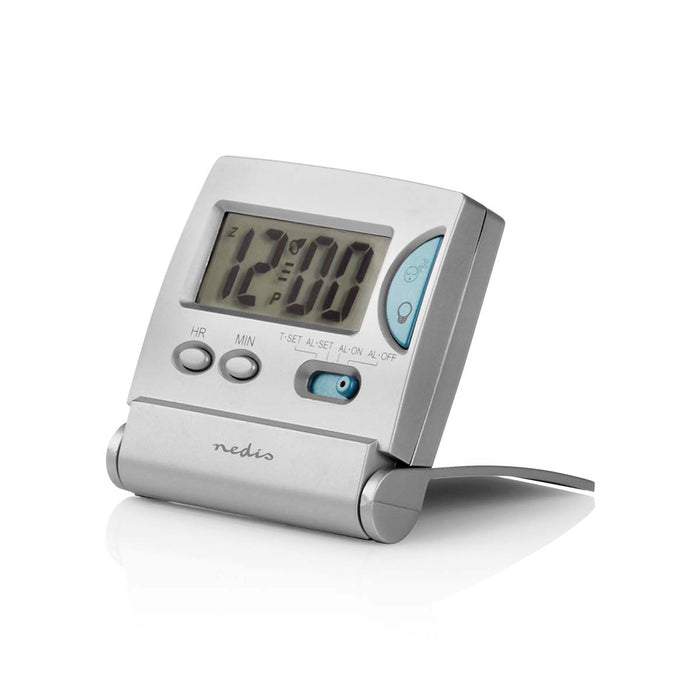 Nedis Digital Desk Alarm Clock - Backlight LCD Display, 1.7 cm, Backlight, Yes - Silver